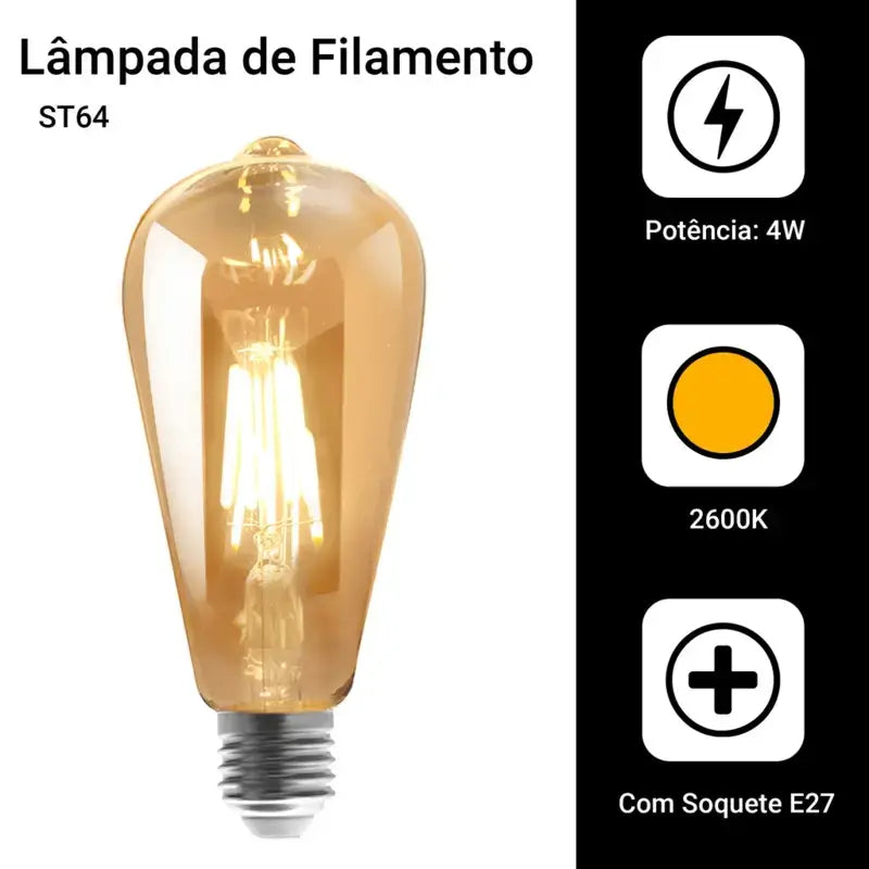 Kit 2 Lâmpadas Led Retrô