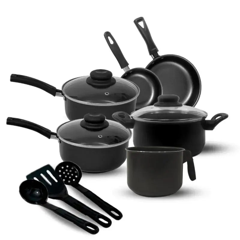 Jogo de Panela Antiaderente - Kit 9 Peças + Utensílios
